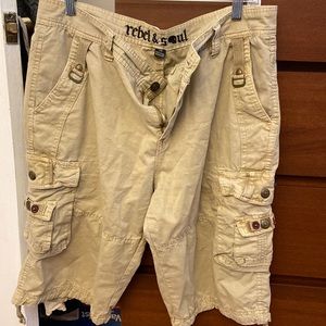 Rebel soul khaki mens shirt size 34